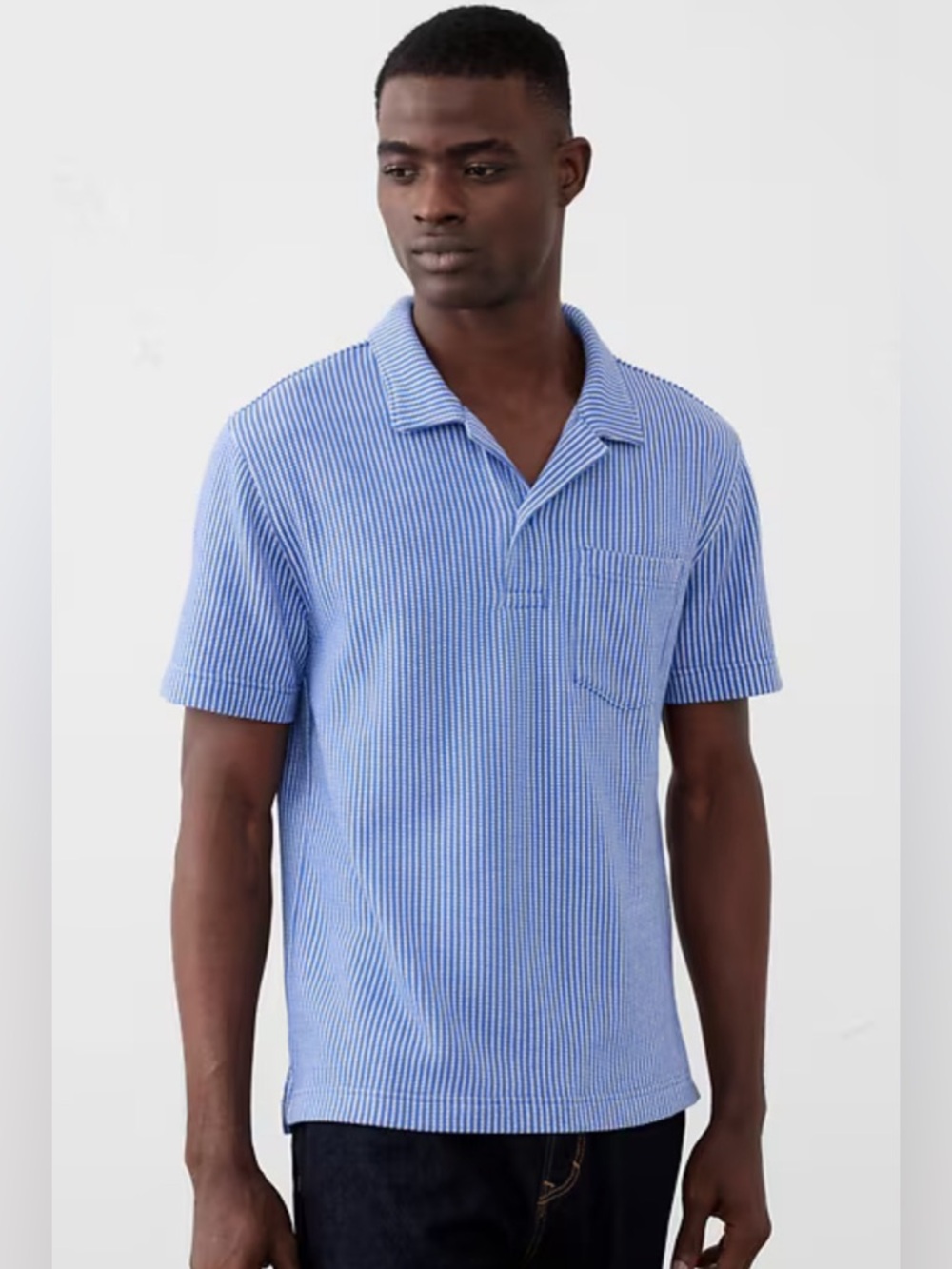 Men’s Banana Republic Texture Striped Polo Medium NWT